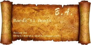 Baráti Anett névjegykártya